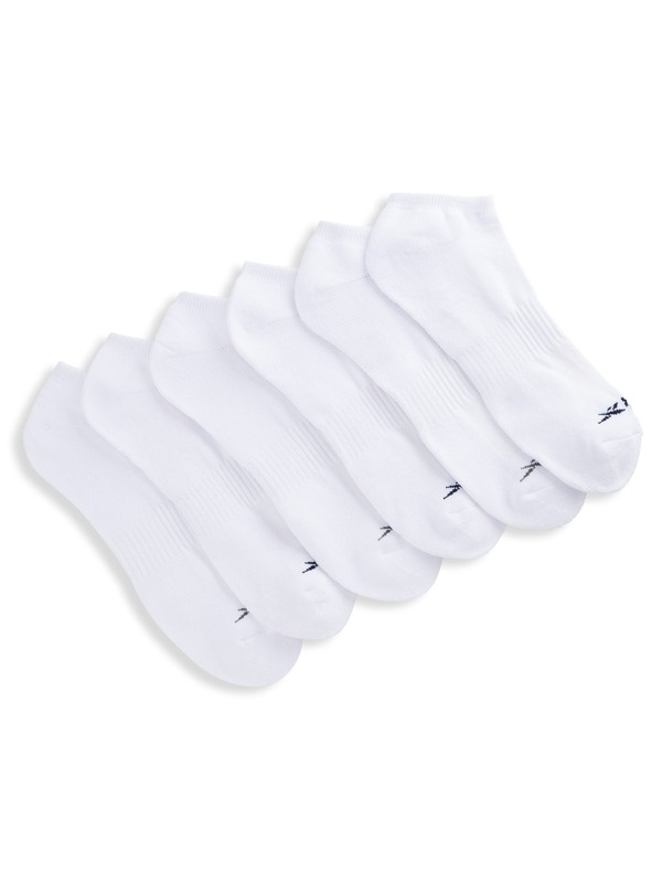 リーボック メンズ アンダーウェア 靴下 トール Reebok Big & Tall Vector 6-pk Low-Cut Socks White ホワイト