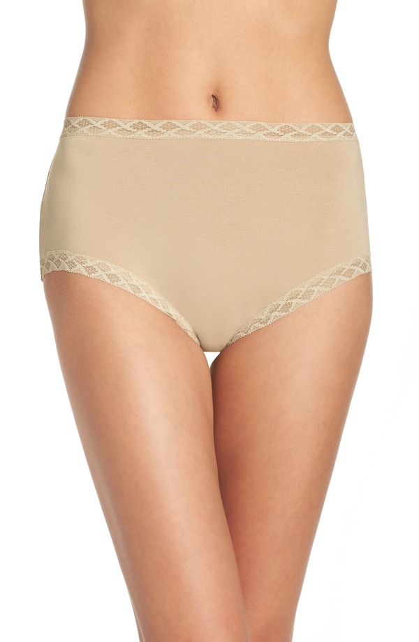 ナトリ レディース アンダー御召しもの ズボン下 綿織物 Natori Blisstretch Cotton Full Briefs Cafe