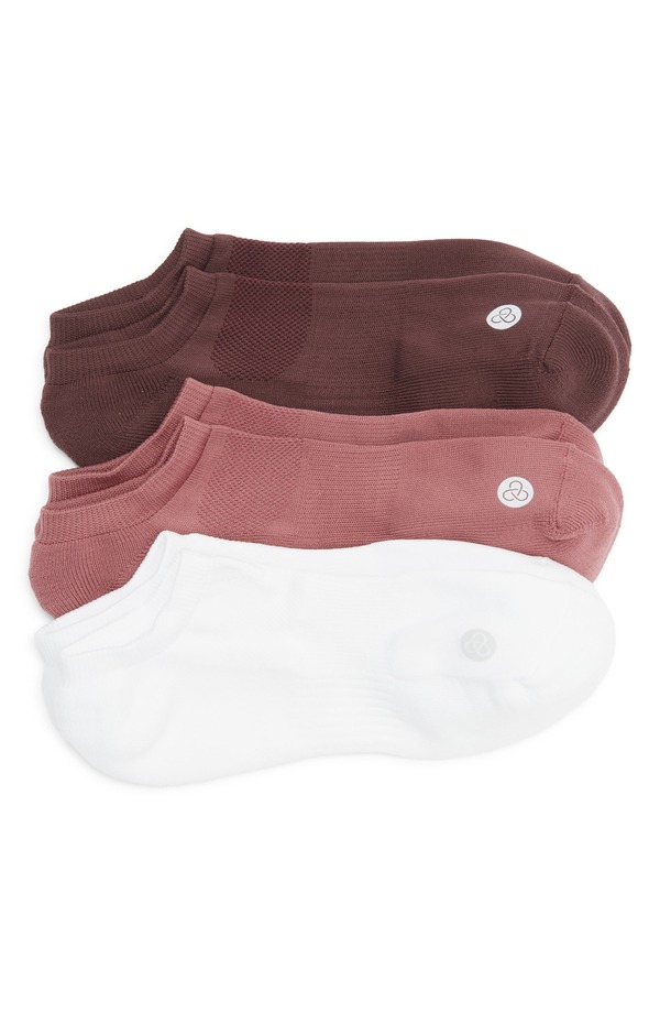 ゼラ レディース アンダーウェア 靴下 Zella 3-Pack Low Training Socks Burgundy Shade バーガンディ