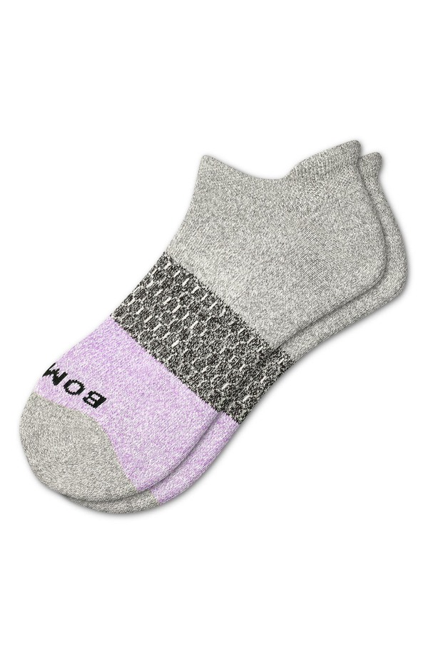 ボンバス レディース アンダーウェア 靴下 カラーブロック アンクル Bombas Marl Colorblock Ankle Socks Grey / Lavender グレー