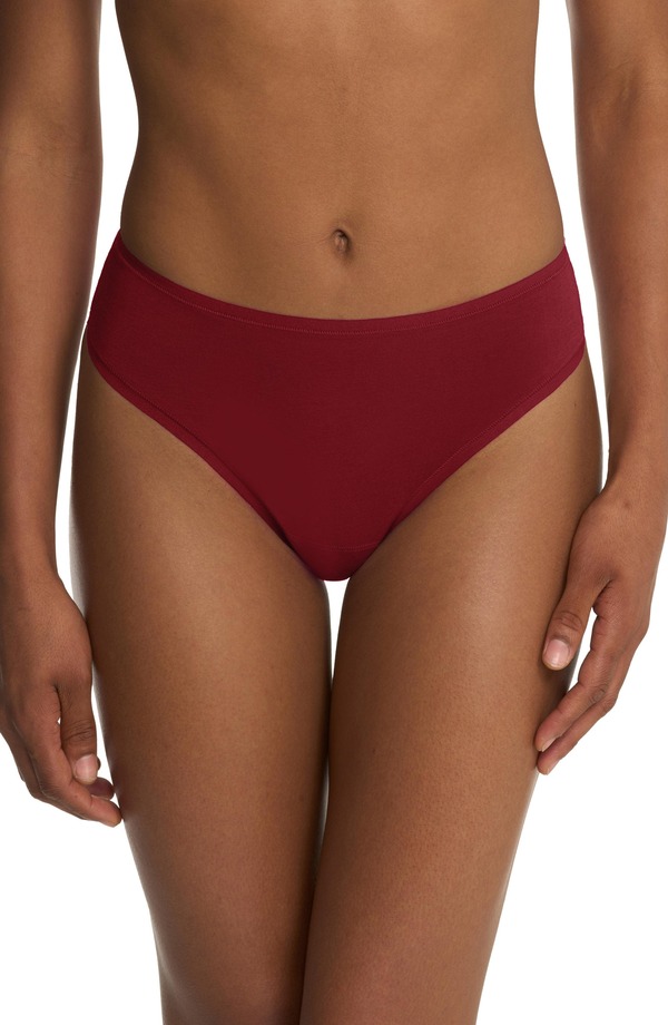 ナトリ レディース アンダーウェア パンツ コットン Natori Bliss Bare Cotton Thong Dk Red レッド