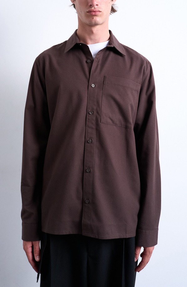 トップマン メンズ アウター ジャケット・ブルゾン シャツ Topman Solid Flannel Button-Up Overshirt Brown ブラウン