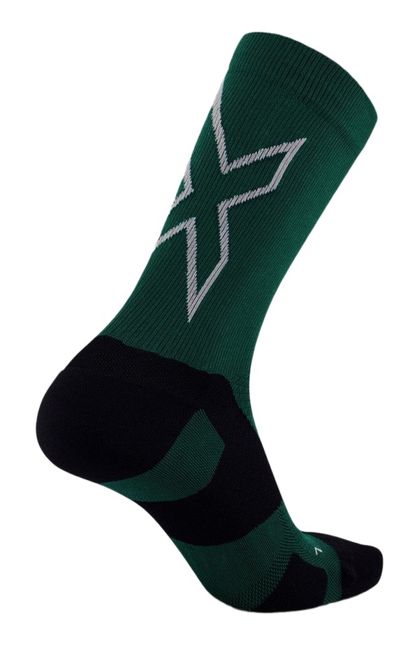2XU レディース アンダーお召しもの ソックス 2XU Vectr Light Cushion Crew Socks Dark Moss/White 白いこと