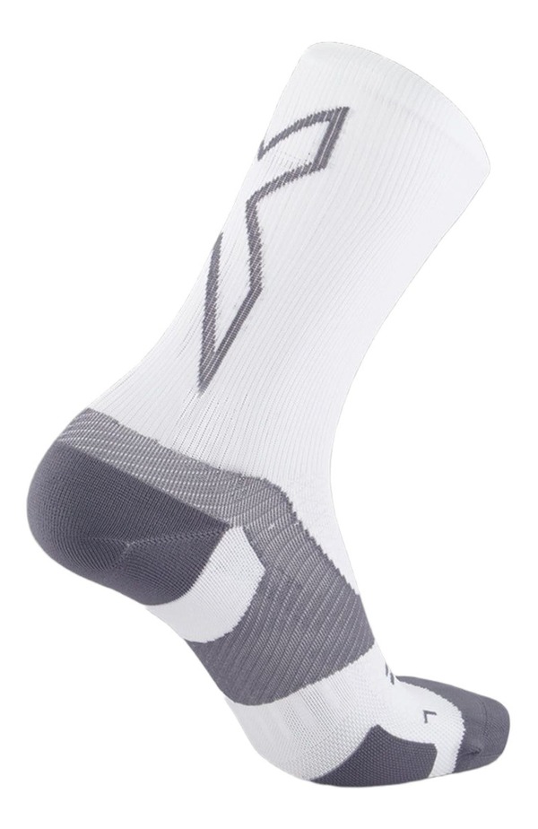 2XU レディース アンダーお召しもの ソックス 2XU Vectr Light Cushion Crew Socks White/Grey 白いこと