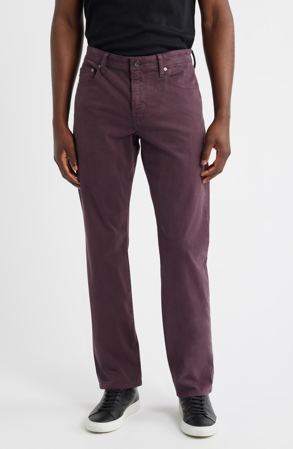 エージー メンズ ボトムス カジュアルパンツ Tシャツ AG Everett Stretch Sateen Slim Straight Pants Mulberry