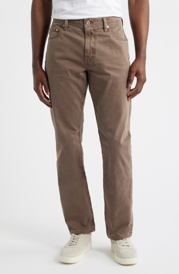エージー メンズ ボトムス 心地好いズボン下 プルオーバー AG Everett Stretch Sateen Slim Straight Pantsulfur Taupe Grey 薄墨色