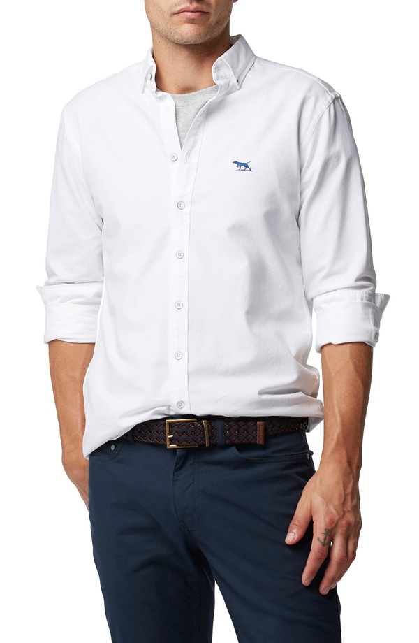 ロッドアンドグン メンズ トップス プルオーバー 打ち倒す Rodd \u0026 Gunnorth Island Solid Button-Down Shirt Snow トップス-メンズファッション-カジュアルシャツ