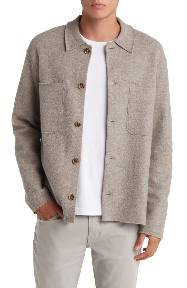NN07 メンズ アウター ジャケット・ブルゾン ウール シャツ NN07 Jonas Boiled Wool Shirt Jacket Khaki カーキ
