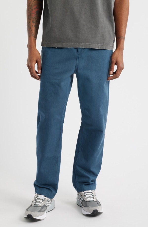 カーハート メンズ ボトムス カジュアルパンツ ストレート Carhartt Work In Progress Flint Straight Leg Twill Pants Office Blue ブルー