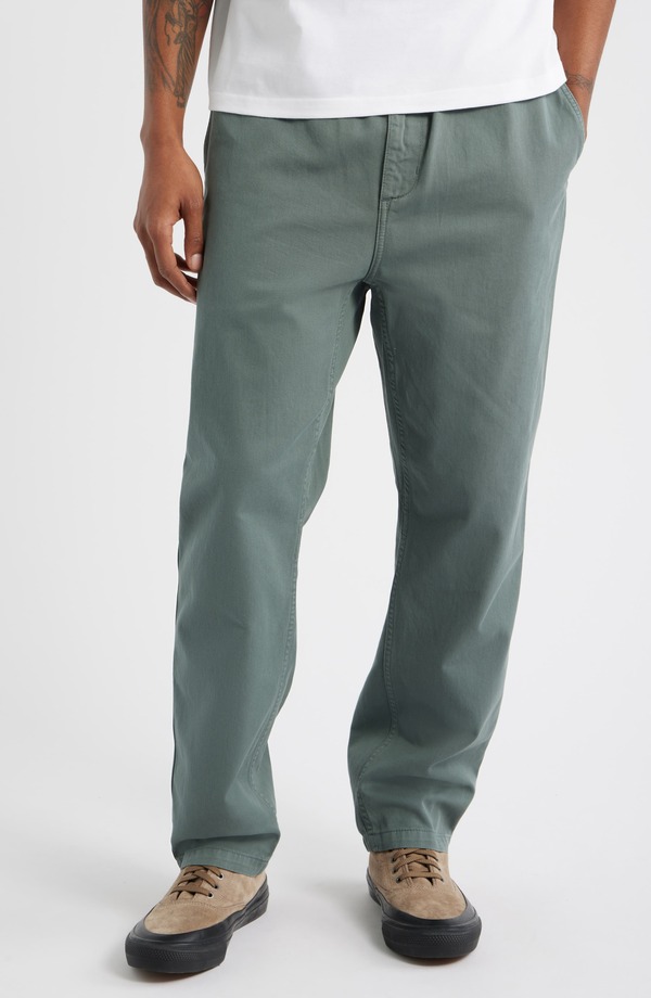 鉄道車両ハート型 メンズ ボトムス 心地よいズボン下 引っ切り無い Carhartt Work In Progress Flint Straight Leg Twill Pants Velvet Green (Garment Dyed) 緑であること