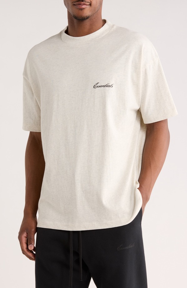 フィアオブゴッド メンズ トップス Tシャツ コットン Fear of God Essentials Classicotton T-Shirt Oatmeal Heather ヘザー