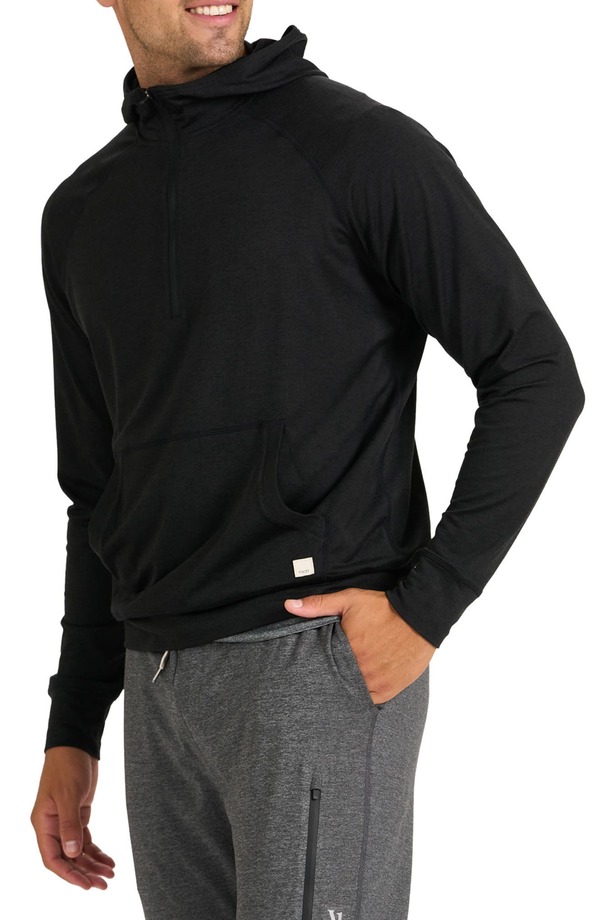 ビュオーリ メンズ アウター パーカー・スウェット ハーフジップ Vuori Ponto Performance Half Zip Hoodie Black Heather ブラック 25,418円
