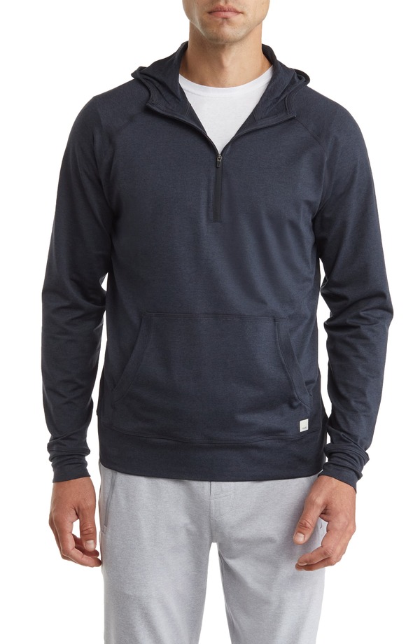 ビュオーリ メンズ アウター パーカー・スウェット ハーフジップ Vuori Ponto Performance Half Zip Hoodie Midnight Heather ヘザー