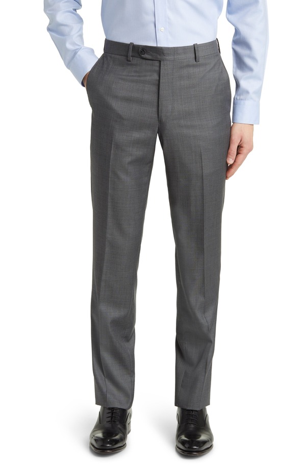 ピーター・ミラー メンズ ボトムス カジュアルパンツ ウール Peter Millar Harker Flat Front Wool Dress Pants Charcoal チャコール