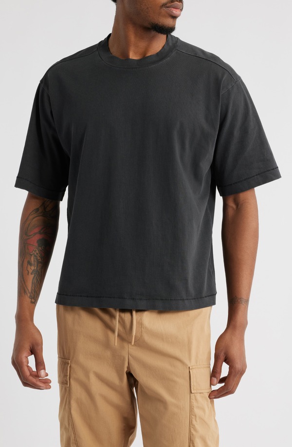 ビーピー メンズ トップス Tシャツ BP. Garment Dyed Boxy Crop T-Shirt Black Faded ブラック