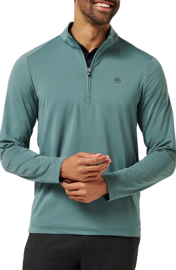 トラビスマヒュー メンズ アウター パーカー・スウェット ハーフジップ TravisMathew Heater Pro Quarter Zipullover Silver Pine シルバー 26,128円
