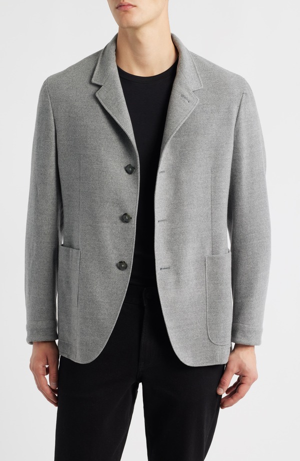 カナーリ メンズ アウター ジャケット・ブルゾン レギュラーフィット ウール コート Canali Nuvola Regular Fit Heathered Grey Felted Wool Sport Coat Light Grey グレー