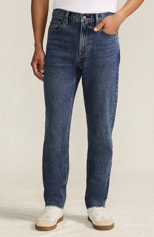 ランズエンド メンズ ボトムス デニムパンツ スリムフィット ジーンズ Lands' End Slim Fit Stretch Jeans Washed Medium Glacier Wash ブラック