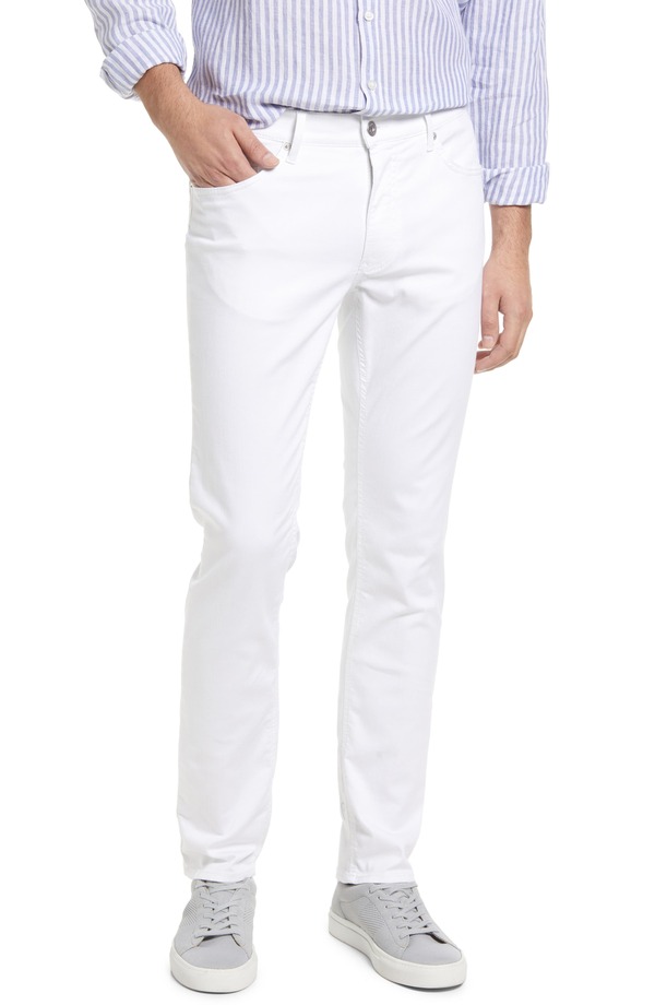 ブラックス メンズ ボトムス カジュアルパンツ スリムフィット Brax Men's Chuck Slim Fit Five Pocket Pants White ホワイト