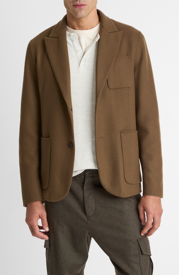 ヴィンス メンズ アウター ジャケット・ブルゾン ウール コート Vince Splittable Wool Blend Sport Coat Dark Roast｜ReVida 店 105,490円