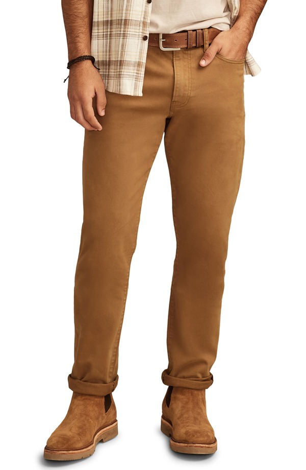 ラッキーブランド メンズ ボトムス カジュアルパンツ ストレート Lucky Brand 410 Athletic Straight Leg Brushed Twill Pants Tuscan Tan Wash タン｜ReVida 店