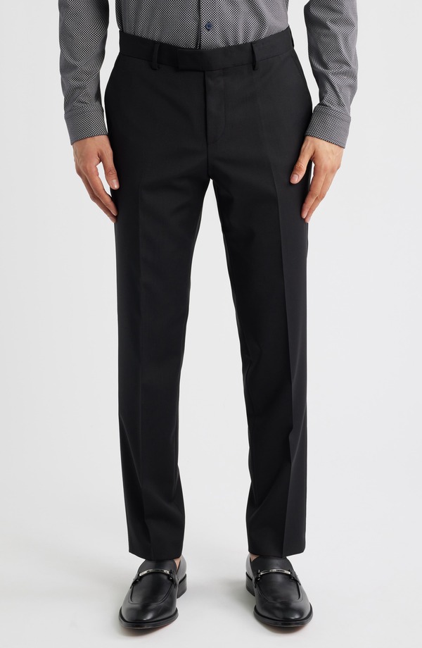 ボス メンズ ボトムス カジュアルパンツ ウール BOSS George Flat Front Wool Suit Pants Black ブラック
