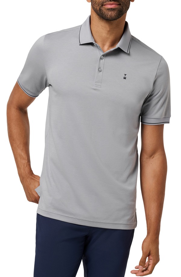 トラビスマヒュー メンズ トップス シャツ コットン TravisMathew Happier Hour Tipped Cotton Polo Light Grey グレー