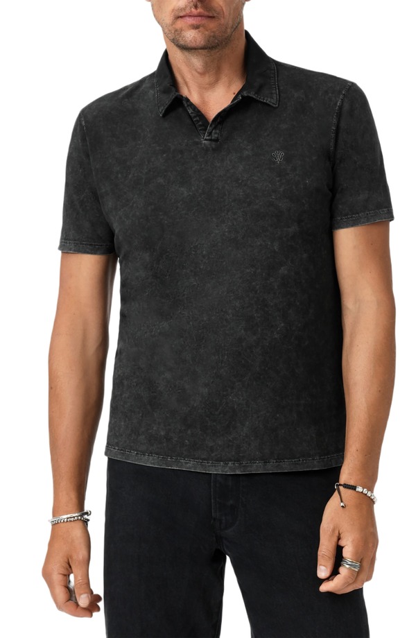 ジョンバルベイトス メンズ トップス ポロシャツ John Varvatos Carsten Johnny Collar Polo Seaweed