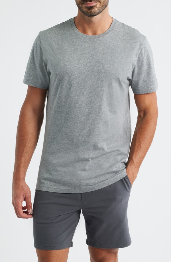 マック ウェルダン メンズ トップス Tシャツ スリムフィット クルーネック コットン Mack Weldon Slim Fit Crewneck Pima Cotton T-Shirt Grey Heather グレー｜ReVida 店