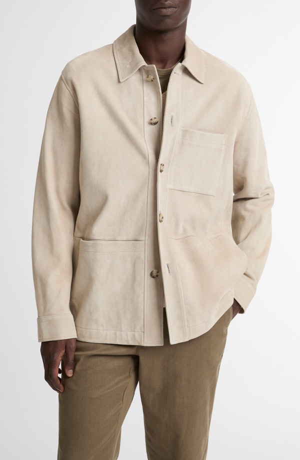 ヴィンス メンズ アウター 上衣・上衣 スエードクロス Vince Suede Utility Jacket Mineral