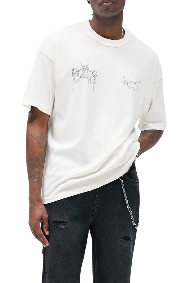 リプレゼント メンズ トップス Tシャツ グラフィック Represent Handrawn Thoroughbred Graphic T-Shirt Flat White ホワイト