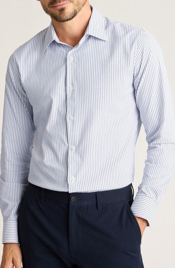 ボノボス メンズ トップス シャツ スリムフィット Bonobos Tech Slim Fit Striperformance Button-Up Shirt Blue Lavender Twill Stripe ブルー