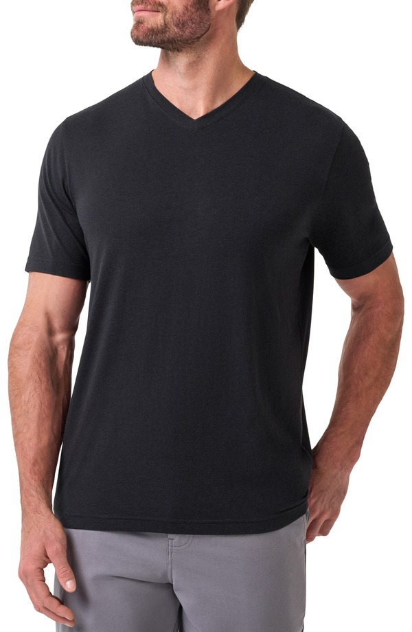 トラビスマヒュー メンズ トップス Tシャツ Vネック TravisMathew Cloud V-Neck T-Shirt Black ブラック|ReVida 店