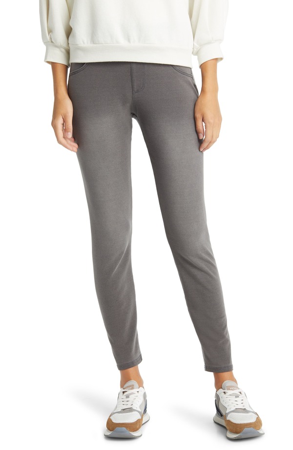 ヒュー レディース ボトムス ジーンズズボン下 レギンス Hue Game Changing Seamless Denim Leggings Grey Wash 薄墨色