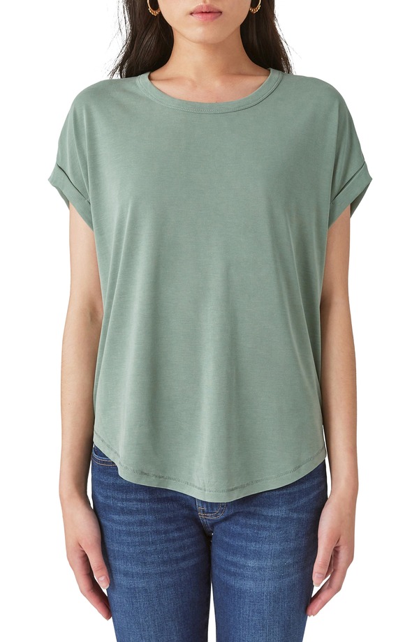 ラッキーブランド レディース トップス Tシャツ Lucky Brand Sandwash Dolman T-Shirt Loden Green グリーン