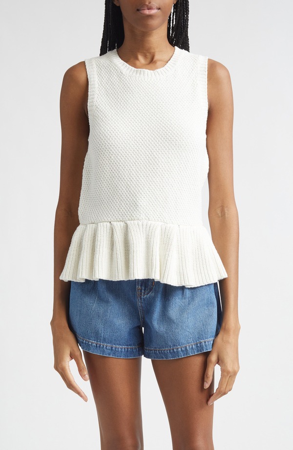 ヴェロニカ ベアード レディース アウター パーカー・スウェット セーター Veronica Beard Nemyah Peplum Tank Sweater Dove｜ReVida 店