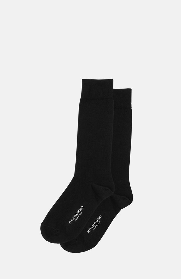 スカロッソ メンズ アンダーウェア 靴下 SCAROSSO Colocott Socks Black - Cotton ブラック