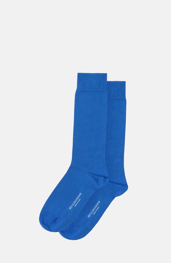 スカロッソ メンズ アンダーウェア 靴下 SCAROSSO Colocott Socks Bluette - Cotton