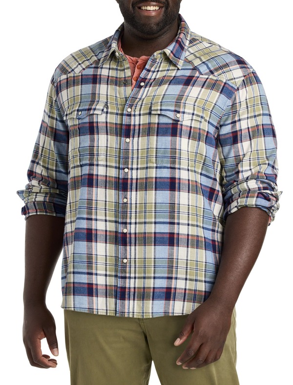 ラッキーブランド メンズ トップス シャツ トール Lucky Brand Big & Tall Indigo Plaid Western Sport Shirt Multi マルチカラー|ReVida 店