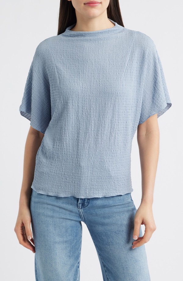 ヴィンスカムート レディース トップス シャツ モックネック Vince Camuto Textured Mock Neck Top Sky