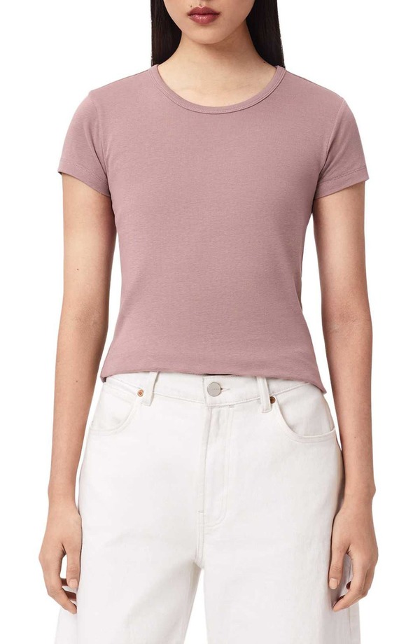 オールセインツ レディース トップス Tシャツ コットン AllSaintstevie Cotton T-Shirt Dusty Lilac ライラック