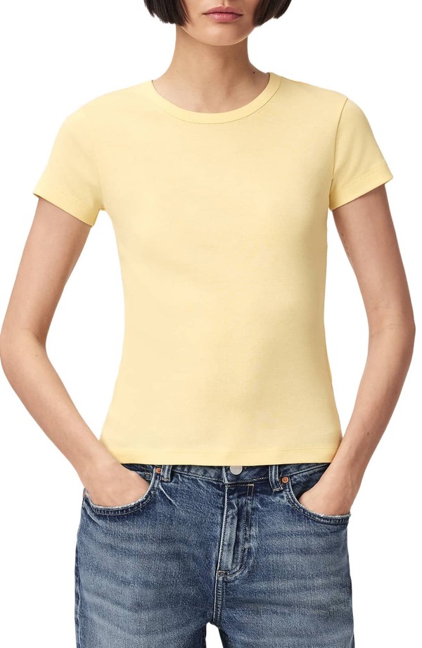 オールセインツ レディース トップス プルオーバー 綿織物 AllSaintstevie Cotton T-Shirt Hayellow 黄色