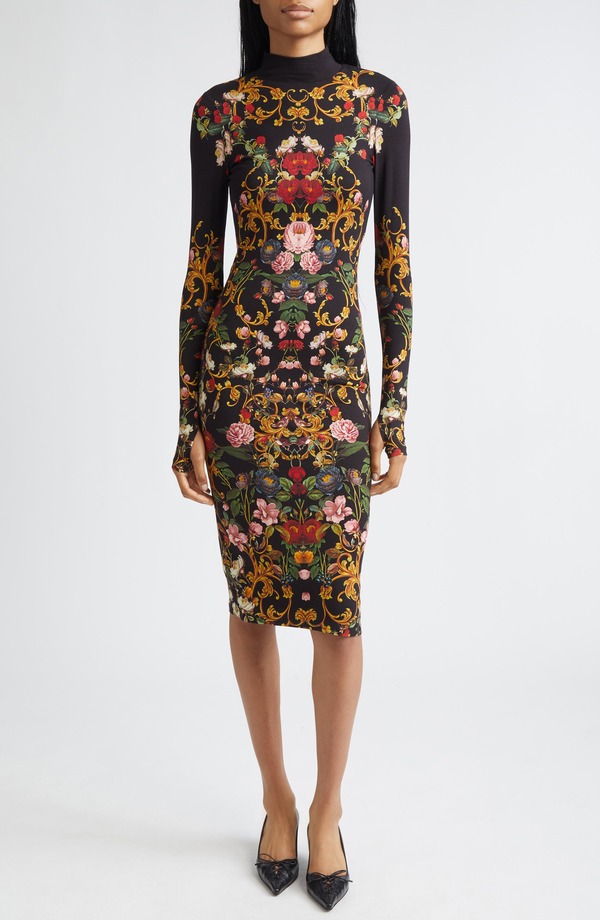 アリス アンド オリビア レディース トップス ワンピース タートルネック ミディ Alice + Olivia Delora Turtleneck Long Sleeve Body-Con Midi Dress Evermine