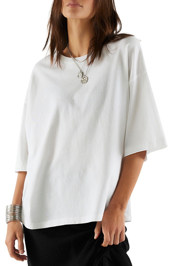 フリーピープル レディース トップス プルオーバー 綿織物 Free People WTF Perfect Oversize Cotton T-Shirt White 白いこと