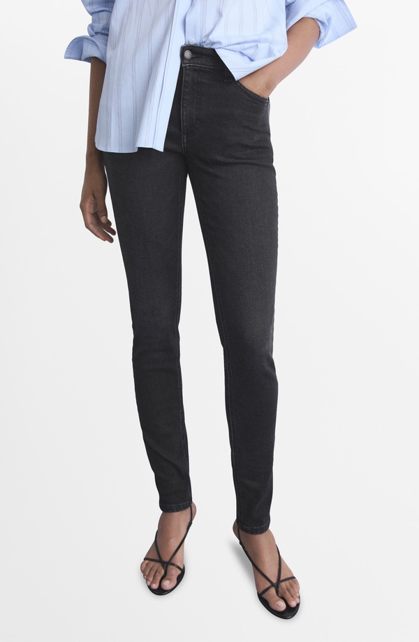 マンゴ レディース ボトムス デニムパンツ ジーンズ MANGO Mid Rise Skinny Jeans Open Grey グレー