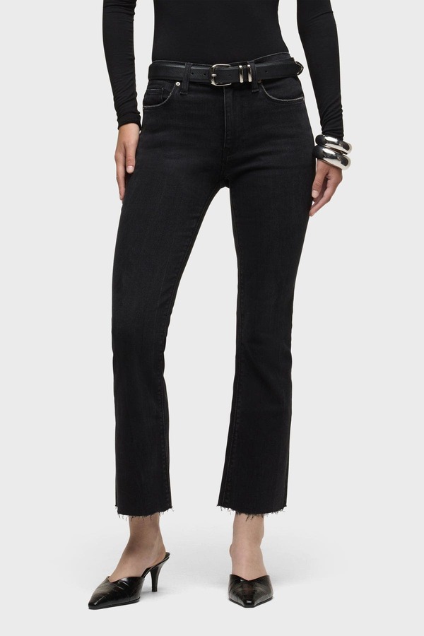 ハドソンデニム レディース ボトムス レギンス ブーツ撥ねのける ブーツ Hudson Jeans Barbara High-Rise Bootcut Crop Dark Raven