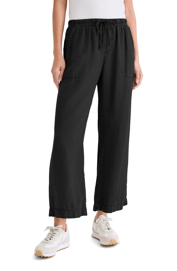 スプレンディット レディース ボトムス レギンス ワイドレッグ パンツ Splendid Angie Crop Wide Leg Pants Black ブラック｜ReVida 店