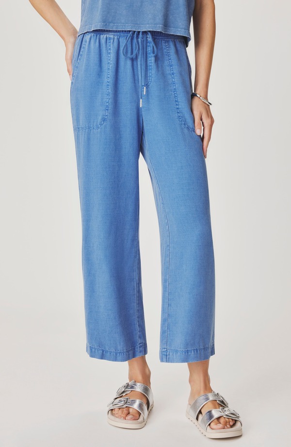 スプレンディット レディース ボトムス レギンス ワイドレッグ ズボン下 Splendid Angie Crop Wide Leg Pants Perfect Blue 青碧