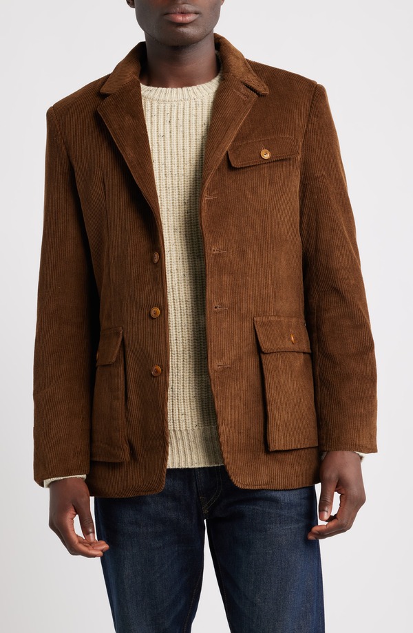 打つこと ニューヨーク州 メンズ アウター 上衣・上衣 コール天 スポーツジャケット Schott NYC Weekend Corduroy Blazer Brown 赤銅色