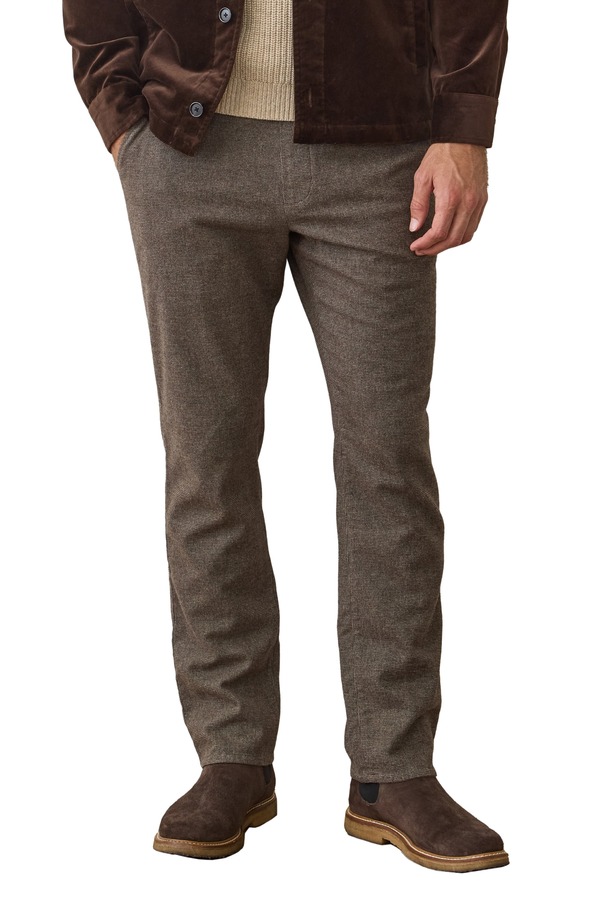 マリーン レイヤー メンズ ボトムス カジュアルパンツ ストレート Marine Layer Saturday Slim Straight Leg Houndstooth Chinos Dark Taupe トープ